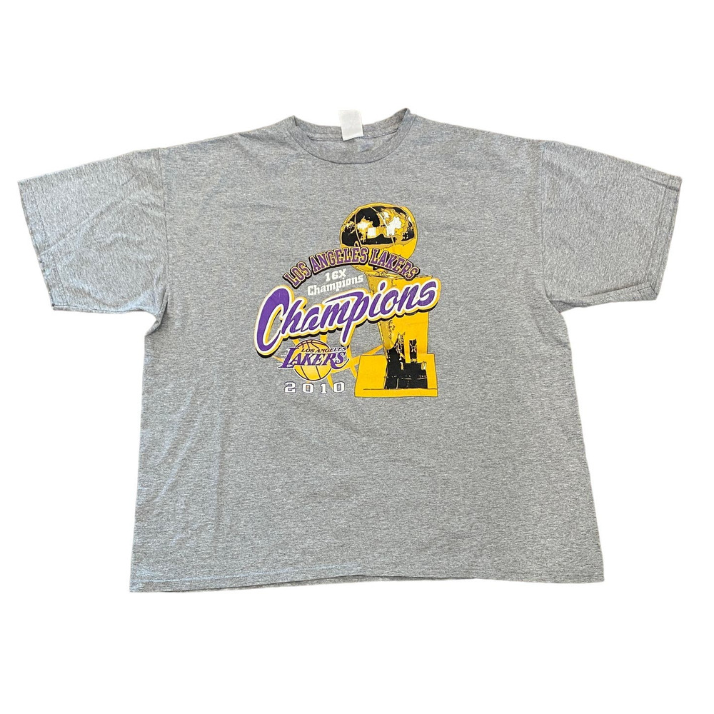 Los Angeles Lakers 2010 Back to Back NBA Champions T Shirt Men's L